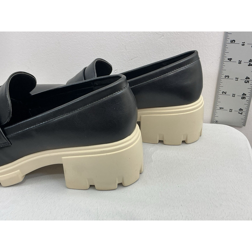 Womans Shoedazzle Elm Chunky Loafers 11 Black Slip On - Picture 4 of 10